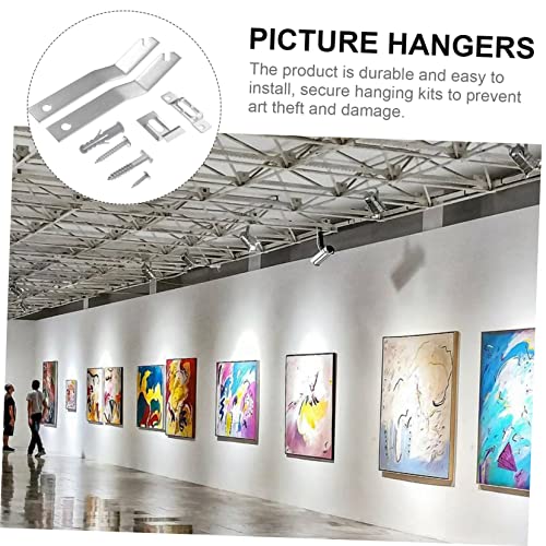 Image of 2sets Locking Hardware Picture Hanging Kit Secure -Theft Hooks for Picture Frames Easy to Install Hangers for Hotels and Art Displays