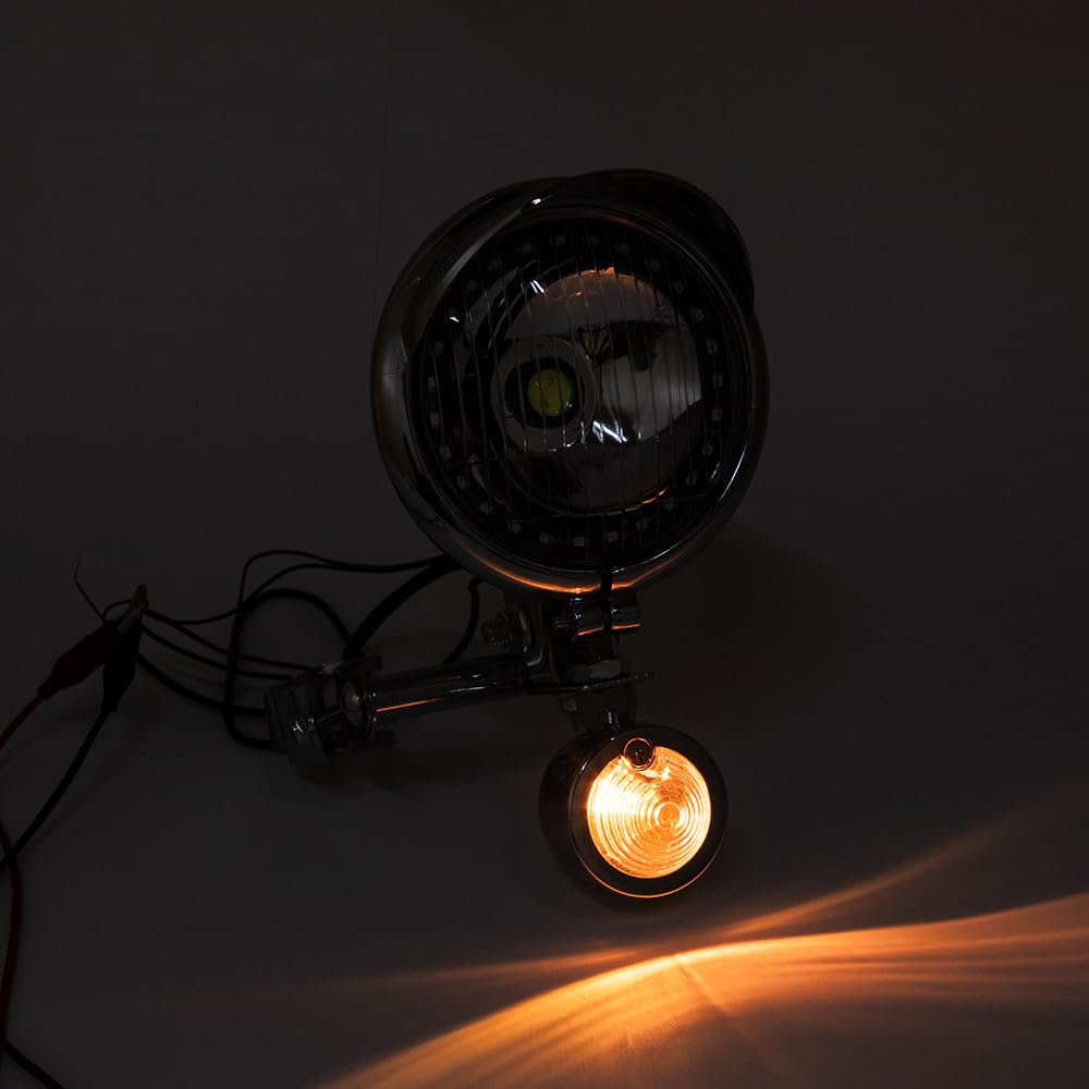 Faretti Moto Supplementari Chrome 1 Set Fendinebbia Moto Cromati Fari Supplementari LED Compatibili Con Shadow VT 750 1100