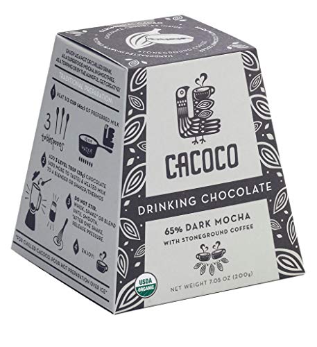 CACOCO 65% Dark Mocha Drinking Chocolate: Organic, Fair Trade, Vegan, Kosher, Paleo Friendly (7.05 ounces)