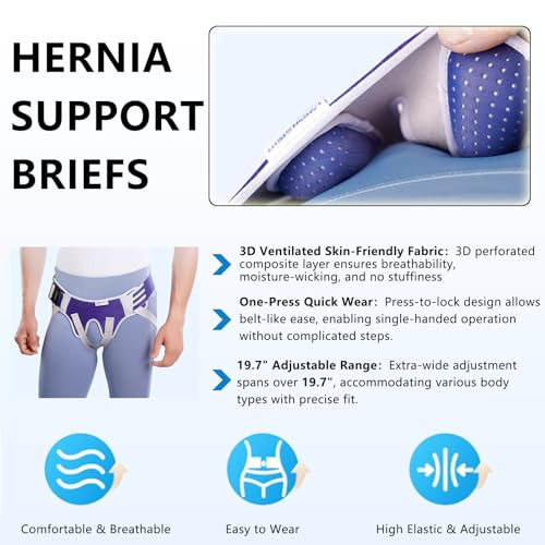 Faja para Hernia con 4 Almohadillas Ajustables, Cerradura de Hebilla miniatura 2