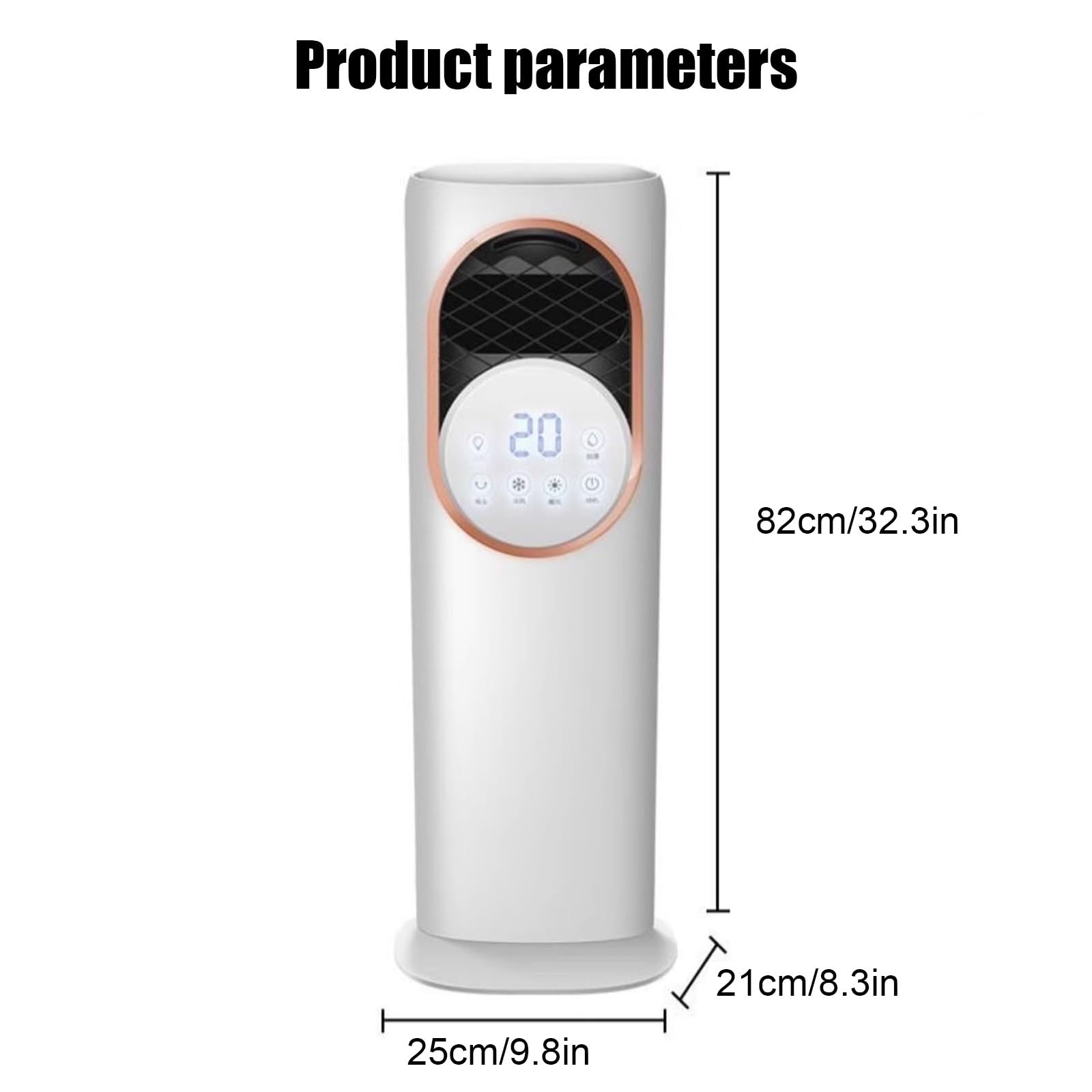 Airconditioning Portable Unit, 3 Velocidades, Control Táctil, Doble Función de Aire Caliente y Frío para el Hogar, Dormitorio
