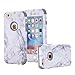iPhone 6 Case, iPhone 6S Case, SUMOON [Drop Protection] Hybrid Heavy Duty Three Layer Verge Shockproof Full-Body Protective Armor Defender Case for iPhone 6 6s 4.7 Inch (Marble Grey)