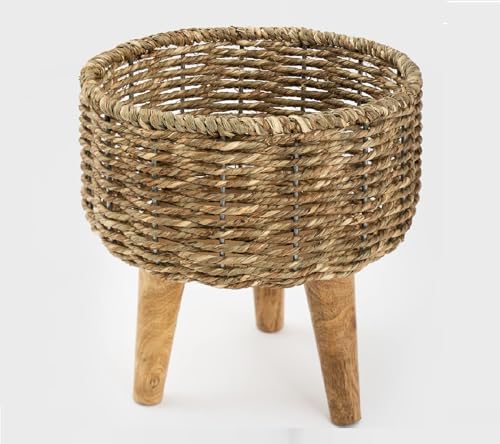 Image of Jute Handmade Twisted Natural Rope Planters for Indoor Plants | Jute Baskets | Plant Container | Gamla for Indoor Home Decor&Outdoor Balcony | Garden - Natural Brown (Set of 3)
