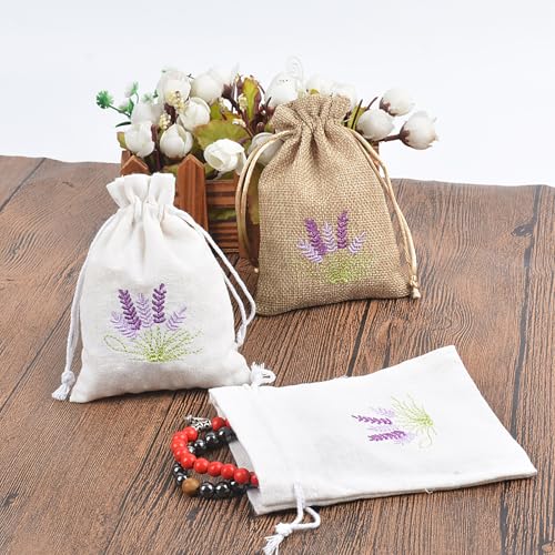10 bolsas de lino decorativas para lavanda miniatura 4