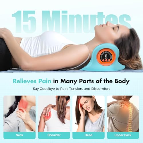 Image of Smedz Neck Massager 2026 New Upgrade 3 in 1 Portable Massager with Heat and Comfortable Stretching - Adjustable Intensity for Neck and Shoulder Relaxation at Home, Office.USB-C Rechargeable
