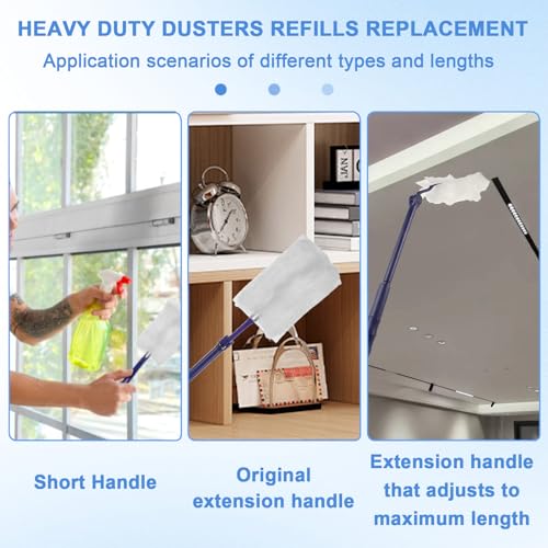 Image of JMIATRY 100PCS Disposable Duster Refills for Swiffer Heavy Duty Duster Refills 180 Duster Refill Bulk Duster Pads with Extendable Handle Disposable Dusters for Cleaning Home Office Blinds Ceiling