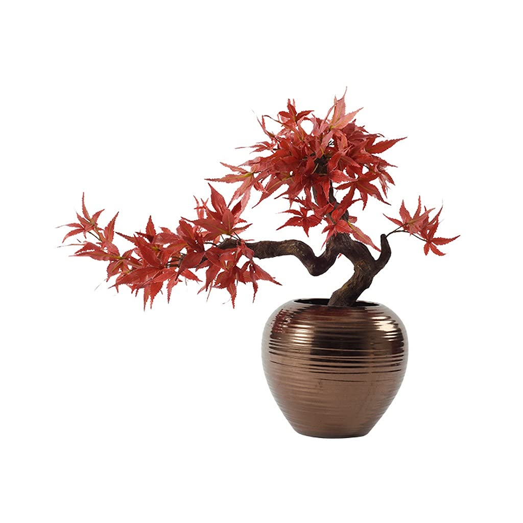 HCZKIUJY Artificial Bonsai Tree Artificial Bonsai Maple Tree Decoration Living Room Entrance Zen Table Decoration Hotel Simulation Tree Micro Landscape Decoration Fake Plant Decoration