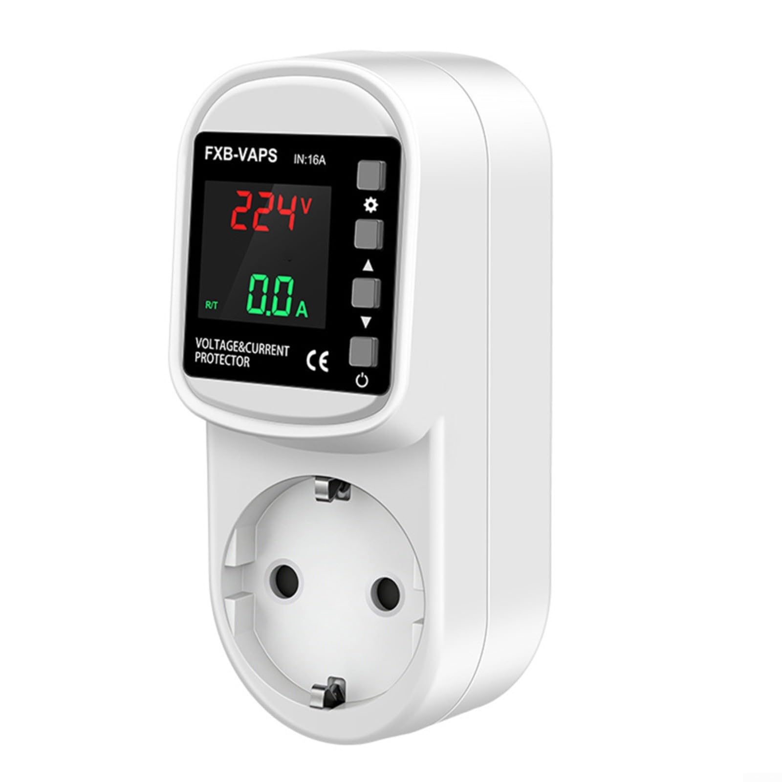 Protector de voltaje digital ajustable de 16A para evitar sobrecargas en tomas UE