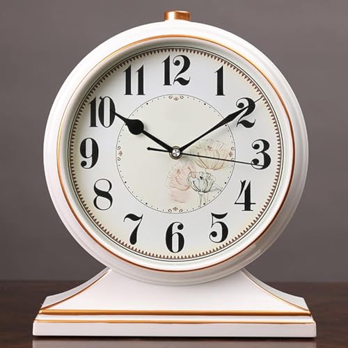 Mantel Clock - Mute Quartz Battery-Powered Desk Clock for Home Living Room and Bedroom Decoration