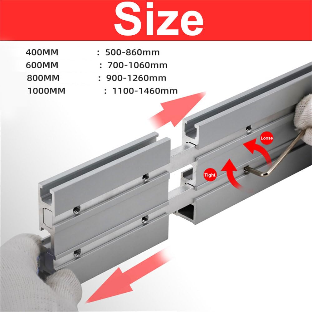 VIDOO Regulowana Prowadnica Piły Uciosowej Typ 75 z Miarą Laserową Akcesoria Stolarskie Szyna Miter Gauge-600mm