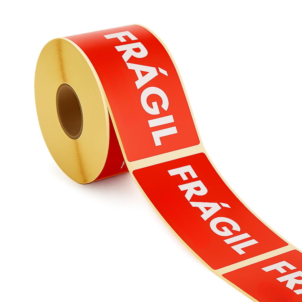 Rollos de Etiquetas Adhesivas para Envios, Cajas, etc: FRAGIL Y CONTIENE ALBARAN (FRÁGIL)