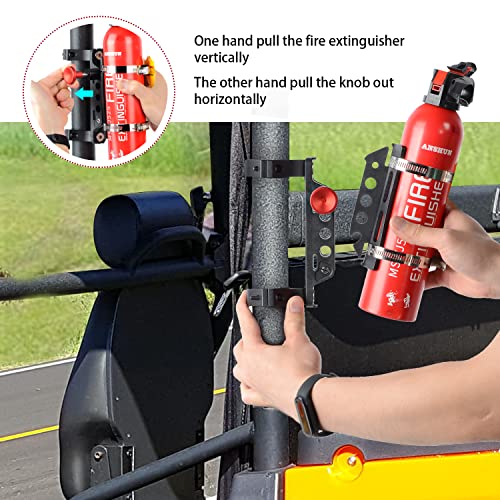 Z8LED UTV Fire Extinguisher Holder/Adjustable Roll Bar Fire Extinguisher Mount Holder for 1.75''-2'' Roll Bar Compatible with UTV Polaris RZR Ranger Camper Van(ABS, Quick Release)