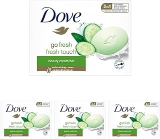 Dove Beauty Cream Bar Katı Güzellik Sabunu Fresh Touch Nemlendirici Etkili, 90 g (4 paketi)