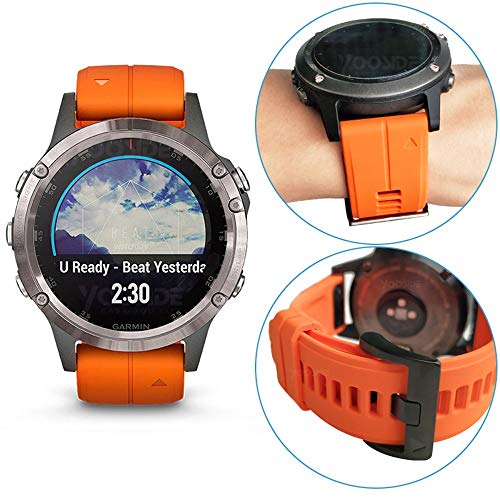 For Garmin Instinct Watch Band,Yooside 22Mm Quick Fit Silicone Sport Waterproof Replacement Watch Band Strap For Garmin Instinct/Fenix 5/5 Plus/Forerunner 935/Approach S60/Quatix 5 (Orange) #TOP6