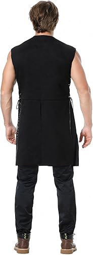 Miniatura 2 de Chalecos medievales sin mangas para hombre, chaleco de guerrero renacentista, chaleco victoriano, chaleco vikingo de cuero