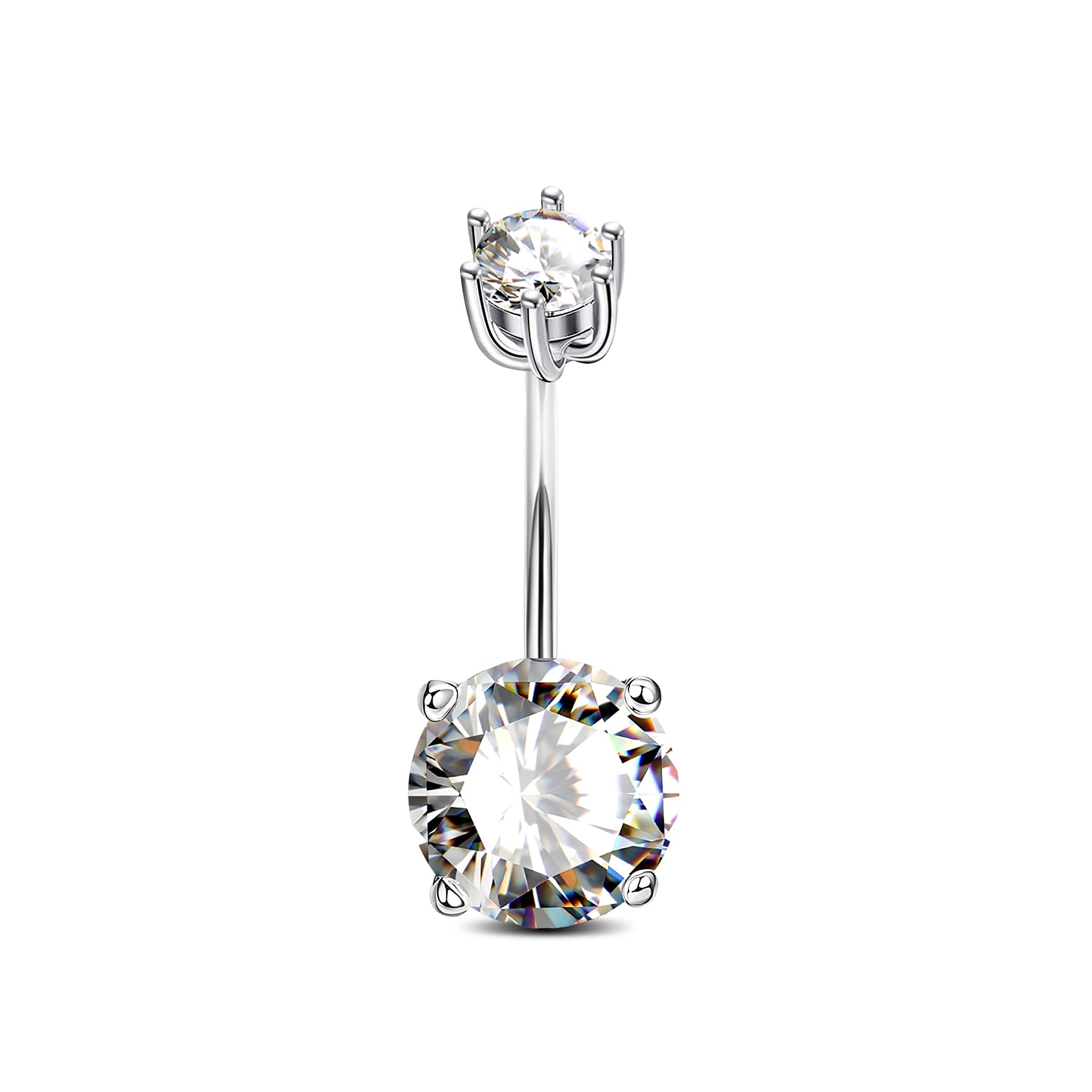 AceFun Piercing ombligo plata 925 8mm 10mm 12mm Big CZ Bananabells Piercing vientre Joyería para Mujeres Belly Button Navel Rings Body Piercing Joyería para ella