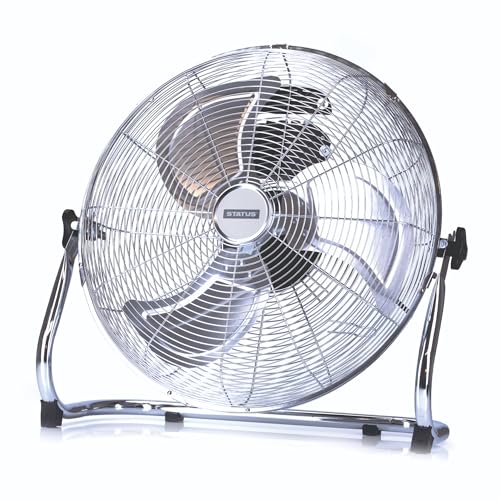 Status Floor Fan | 18 Inch Portable Fan | 3 Speed Adjustable Angle Fan | Chrome | S18CFLOORFAN1PKB