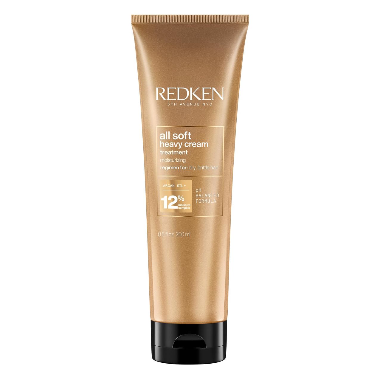 Redken Haarmaske für trockenes und brüchiges Haar, Belebt und hydratisiert, Mit Keratin-Komplex und Argan-Öl, All Soft Heavy Cream, 1 x 250 ml