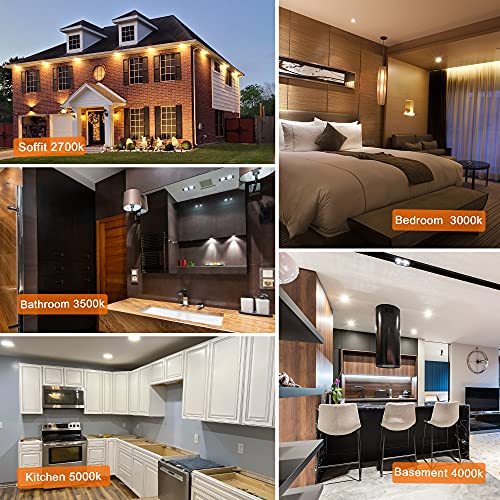 Lediary 16 Pack 5Cct Led Black Recessed Lighting 6 Inch, 2700K-5000K Selectable Canless Recessed Lights, 1100Lm High Brightness, 12W Eqv 110W, Dimmable Can Lights With Junction Box - Ic Rated, Etl #TOP6