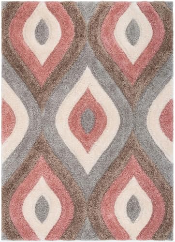 Image of Solid Fluffy Rugs and Carpet for Hall and Drawing Room 5x5 Round M-21