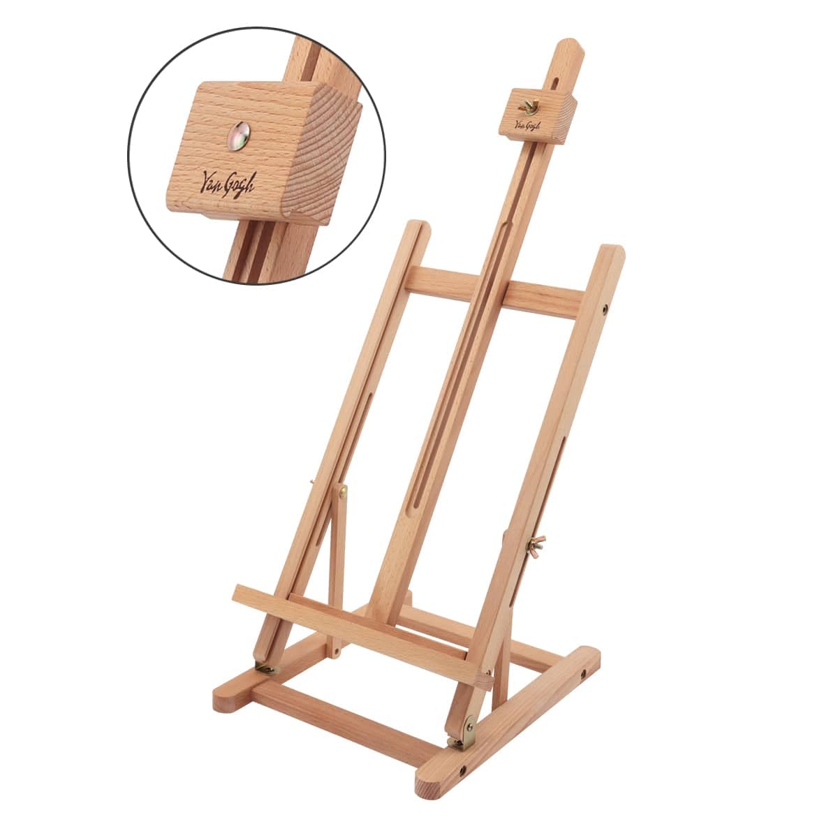 Creative Mark Van Gogh 29 – 38 cm de alto de mesa caballete, plegable pantalla caballete, H-Frame madera estudio caballete perfecto para estudiante de arte artistas, pequeños estudios y pantalla de arte – acabado en madera de haya barnizada