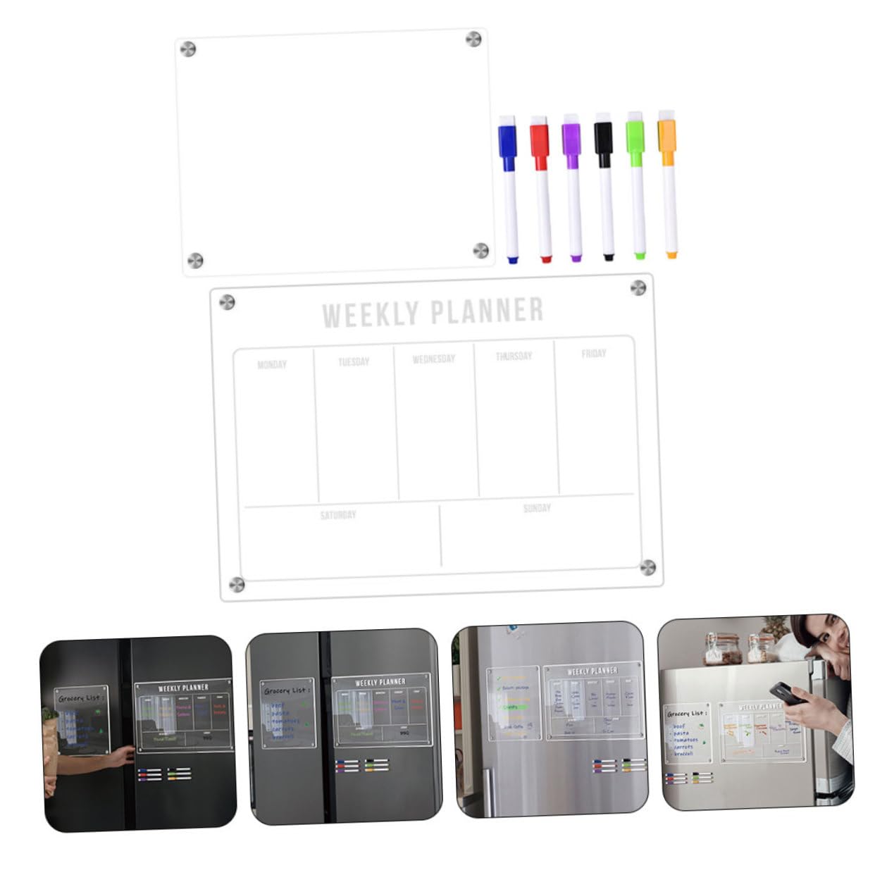 STOBOK Kühlschrank-whiteboard Abwischbarer Monatsplaner Praktische Erinnerungstafel Magnetische Notiztafel für Küche Wiederverwendbarer Kalender für Kühlschrank