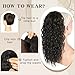 SHNMIN Ponytail Extension, Curly Drawstring Ponytail Extension for Women 18 Inch Curly Wavy Ponytail Yaki Textured Natural Fluffy Synthetic Hairpiece for Daily Use