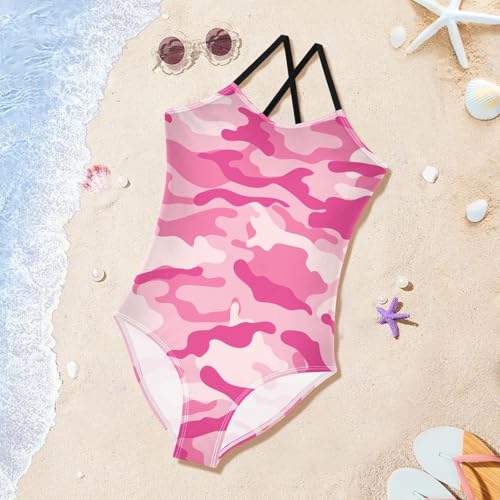 Image of Girls one Piece Swimsuit Summer UPF 50+ Quick Dry Beach Bathing Suit with Straps Swimwear 3-10 Years