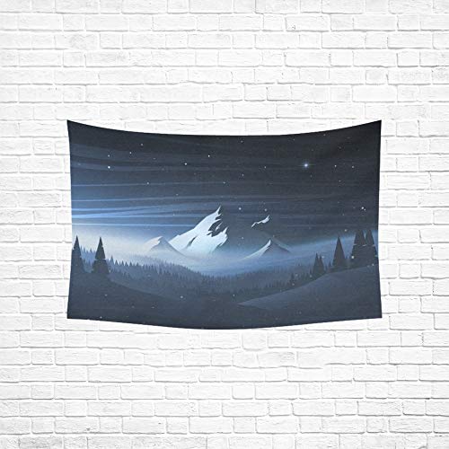 Jnseff Tapestry Night Mountain Winter Landscape Tapestries Wall Hanging Flower Psychedelic Tapestry Wall