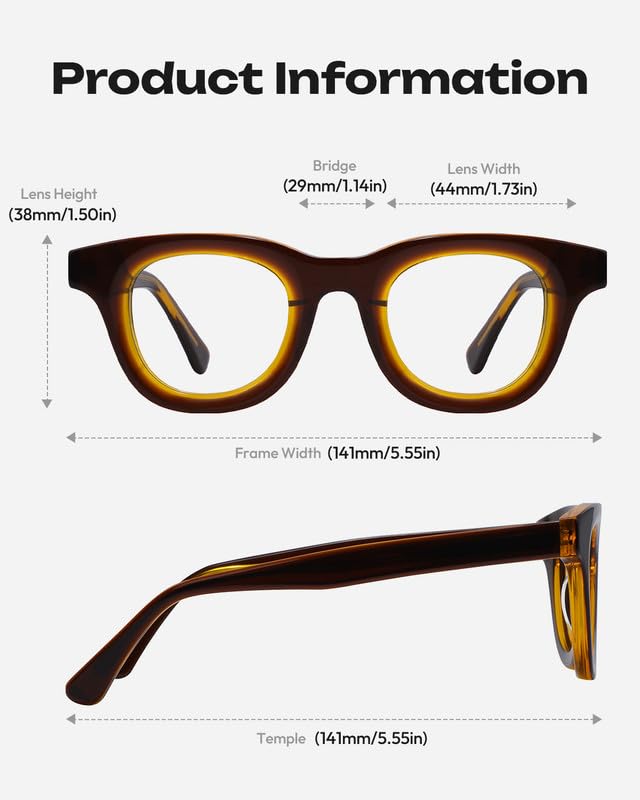 Image of Blue Light Blocking Glasses - Anti Glare & Eyestrain, 99% Filter, Lightweight Acetate Frame for Gaming /Office /Reading