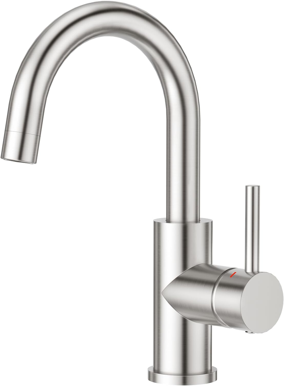CREA Bar Sink Faucet, Bathroom Kitchen Faucet Brushed Nickel Pre Wet Small Mini Kitchen Bath Utility Marine Faucet Single Hole Stainless Steel Farmhouse Vanity Lavatory Faucets Outdoor
