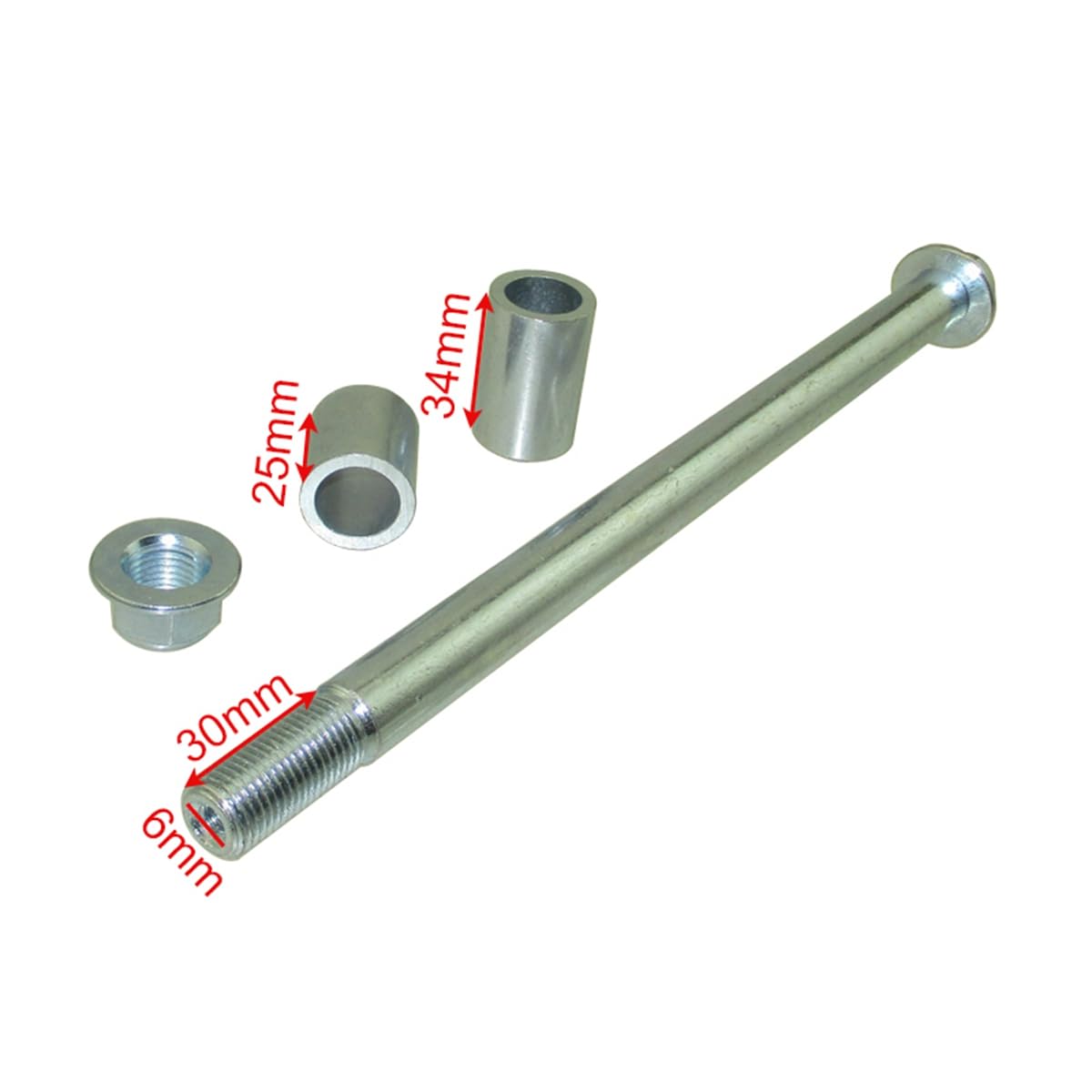 Axe de roue avant percé 15 mm x 245 mm pour moto tout-terrain chinoise Pit Mini Super Motard