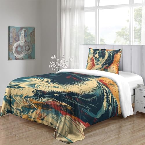 Parure de lit chien de berger 3D 135x200 avec fermeture éclair facile - 5