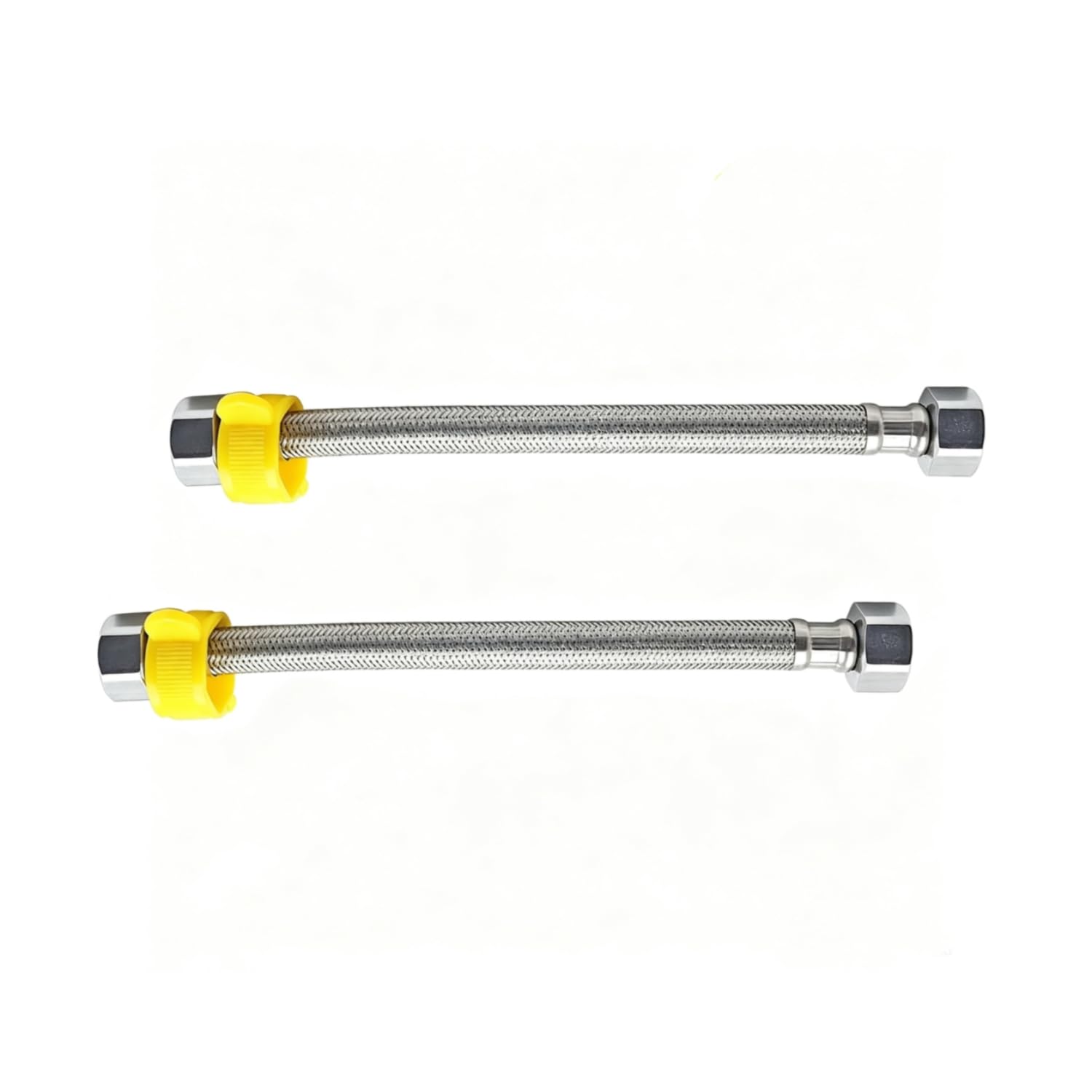 Loebrismis 2 Pcs Flexible Tap Connector, G 1/2" x G 1/2" Stainless Steel Braided Hose, Leak-Proof & Burst-Proof Pipes for Kitchen, Bathroom & Toilet Taps, 20CM