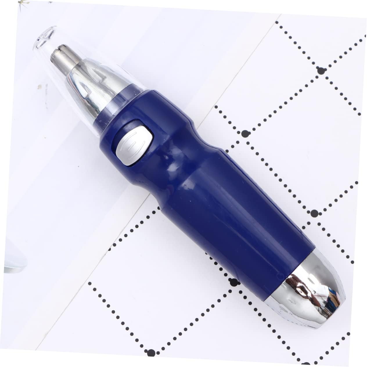 Electric Nose Ear Hair Trimmer Rotary Shaver with Safety Cone Head for Painless Facial and Eyebrow Grooming Stylish Blue Cordless Clipper for Men and Women Quick and Secure Hair