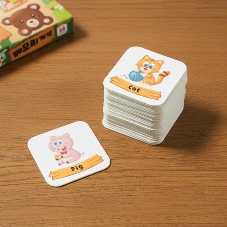 Pocket Size Korean Word Learning Memory Board Game (Animal · Insect · Vehicle) - Matching Game | 메모리게임 한국 보드게임 (Animal (32 Tiles)) image 2