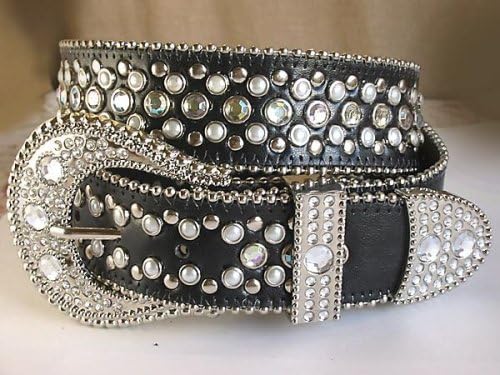 Miniatura 4 de Cinturón de piel con diamantes de imitación de vaquera occidental