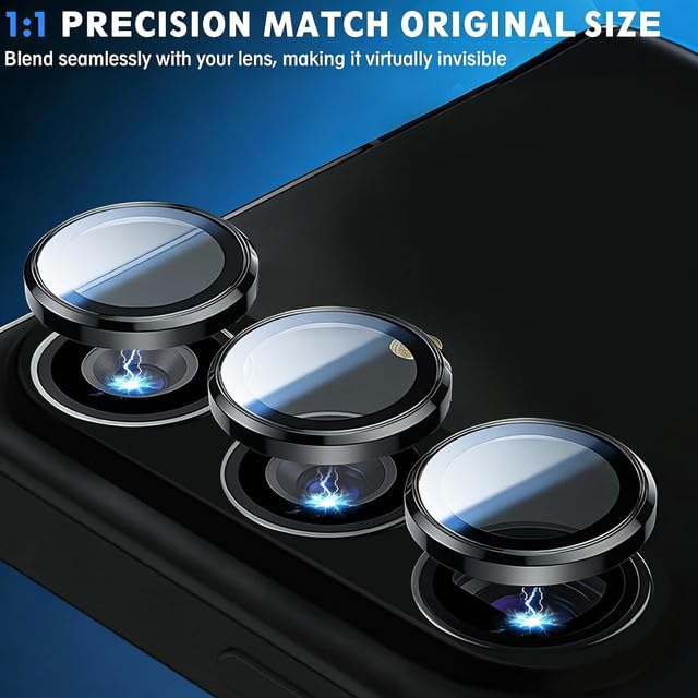 Image of Skinomi Camera Lens Protector Compatible For Samsung Galaxy S26 / S26 Plus [Anti-Scratch] Premium Tempered Glass Film Aluminum Alloy Lens Ring Cover- Black Titanium