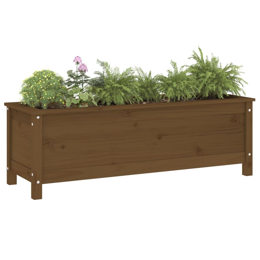 Arriate Elevado de Madera de Pino Maciza para Jardín, Huerto Urbano, Balcón o Patio con Amplio Espacio para Plantas, Verduras y Hierbas Aromáticas