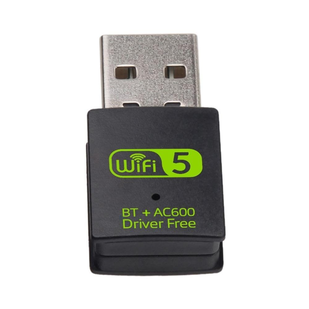 USB 5 Ghz WiFi and Bluetooth Adapter - 600 Mbps Wireless Wi-fi Connection, Bluetooth 4.2 Dongle Compatible with Windows & Mac OS for PC, Laptop, Desktop Computer Network Card