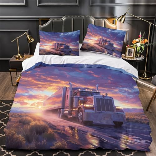 Housse de couette tracteur 3D en microfibre zippée Super King