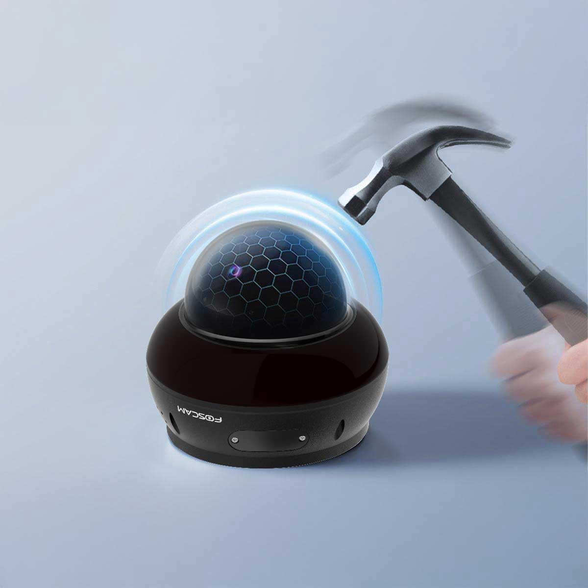 Foscam D8ET 4K 8 MP PoE IP Dome Überwachungskamera mit motorisierter PT-Funktion, KI-Personen- und Fahrzeugerkennung, IK10 Vandalismus-Schutz (schwarz)