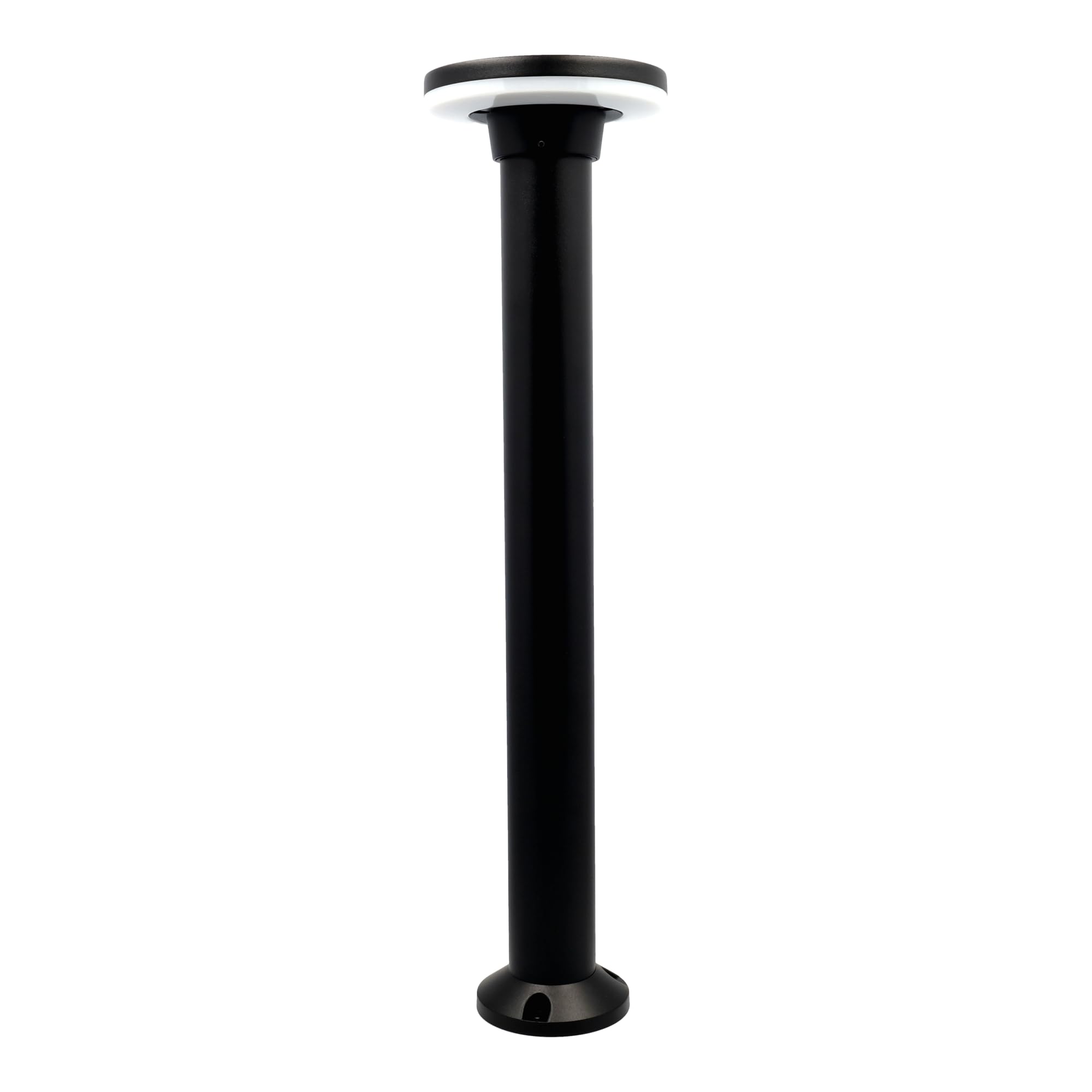 Jandei - Baliza LED Exterior 60 cm Circular, Lámpara Jardín IP65 Aluminio Negro, Luz Cálida 3000K, 12W, Baliza Tipo Seta con Difusor Opal para Caminos y Terrazas