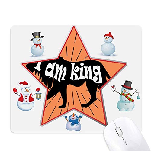 Tapis de souris Lion Christmas Star antidérapant pour ordinateur