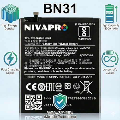 Image of Original BN31 Battery for Redmi Y1 Lite / Y1 / Y2 Battery with Warranty 3000mAh