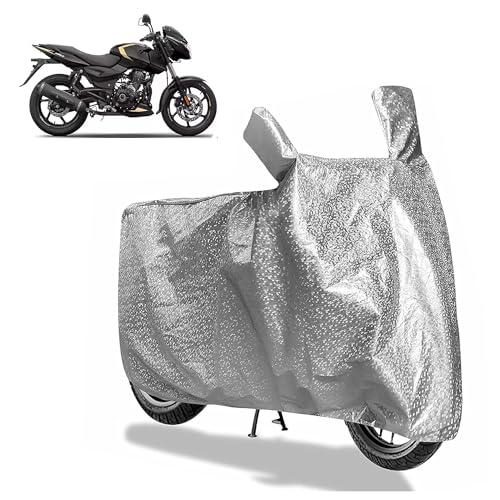 Image of Sulfar Bike Cover for Bajaj Pulsar 180 (2026) (Sports Commuter) | Waterproof, Dustproof & UV Protected | All Weather Two Wheeler Cover (Silver) New 2026 Variants