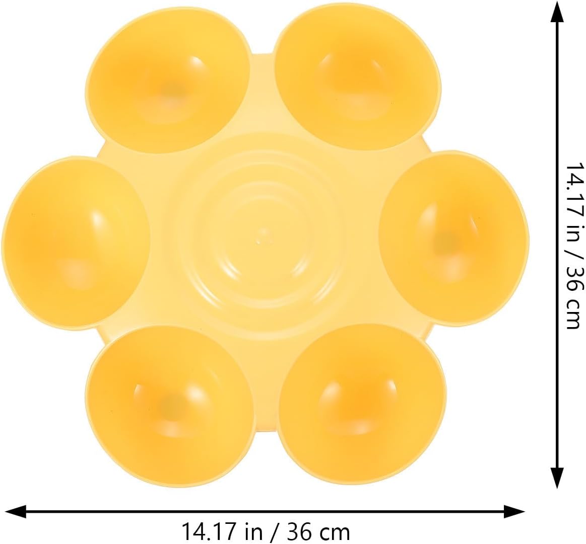 OUNONA Yellow Plastic Pet Feeding Bowl for Cats and Dogs with Bite Resistant Material and Easy to Wash Design, Unique Shape Suitable for Drinking and Feeding