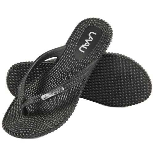 LAVAU Women's Flip Flops, Waterproof Non Slip Water Sandals Slippers for Shower Beach and Pool SS609-W-hei-40