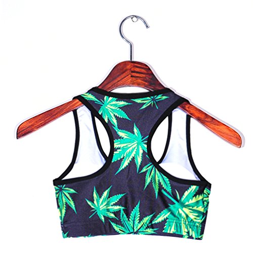 Image of Sister Amy Women's Aerobics Gym Dance Yoga Vest Printed Sports Bra Top Vest