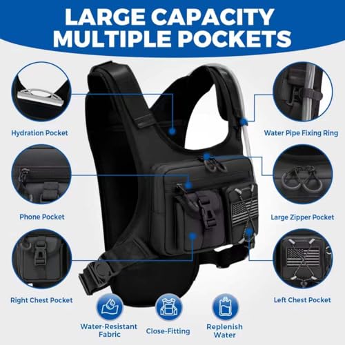 Image of Criuage USA Patent Running Hydration Vest Backpack, Lightweight Chest Pack with 2.0L Water Bladder Bag Daypack for Hiking Running Cycling Race Marathon for Women Men